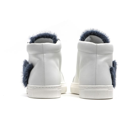 Mr&Mrs Italy Witte Leren Dames Sneakers - Image 4
