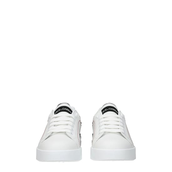 Portofino Sneakers - Dolce & Gabbana - Leer - Wit/Zilver - Image 3