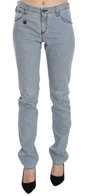 Costume National Lichtblauwe Hoge Taille Skinny Denim Jeans - Image 2