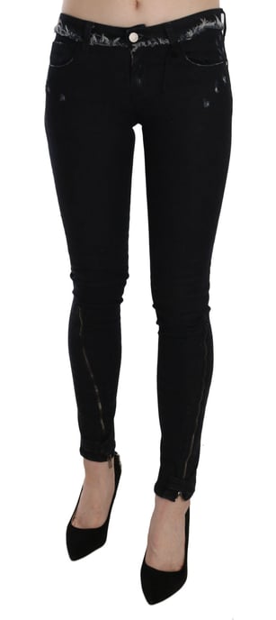 Costume National Zwart Lage Taille Rits Leg Skinny Denim Jeans - Image 1