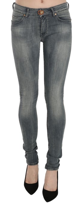 PLEIN SUD Blauwe Gewassen Lage Taille Slim Fit Skinny Denim Casual Jeans - Image 2