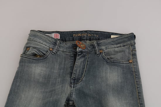 PLEIN SUD Blauwe Gewassen Lage Taille Slim Fit Skinny Denim Casual Jeans - Image 6