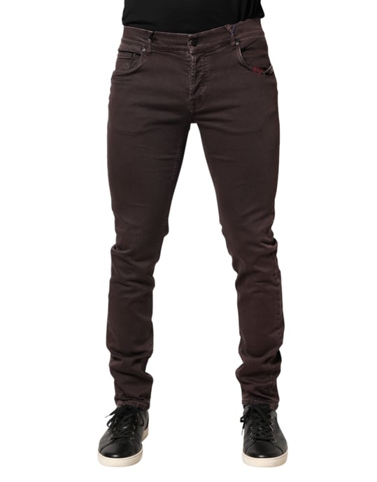 Daniele Alessandrini Bruine Katoenen Mid Waist Skinny Mannen Denim Jeans - Image 2