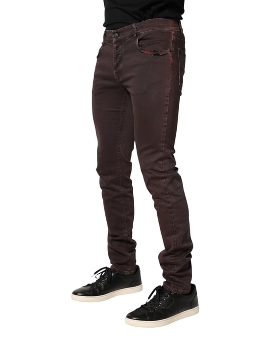 Daniele Alessandrini Bruine Katoenen Mid Waist Skinny Mannen Denim Jeans - Image 3