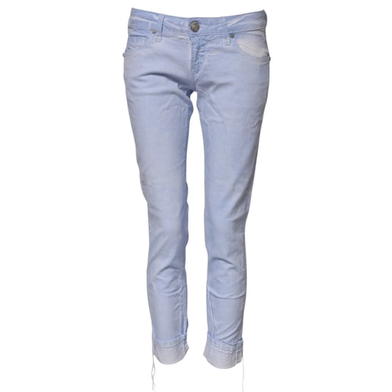 Acht Lichtblauwe Katoenen Slim Fit Lage Taille Spijkerbroek - Image 5