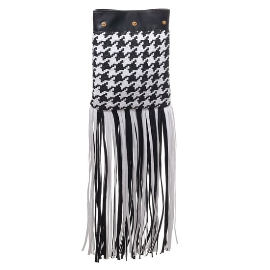 Versace Zwart Witte Leren En Textielen Schoudertas - Image 3