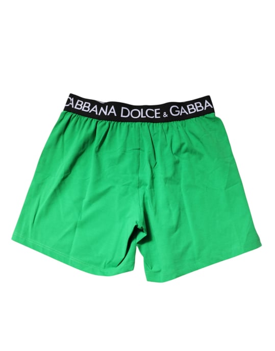 Dolce & Gabbana Groene Katoenen Regular Boxershorts Ondergoed - Image 4