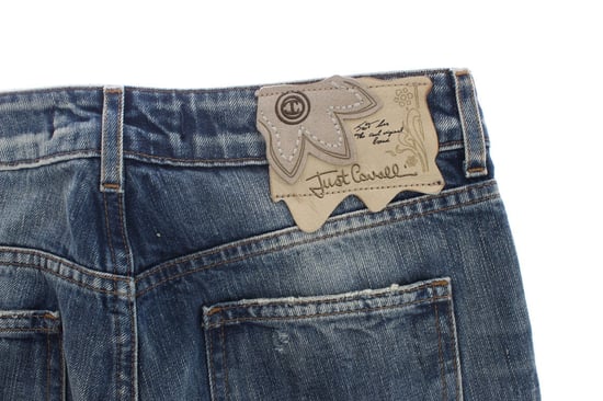 Cavalli Blue Wash Versleten Katoenen Straight Fit Jeans - Image 6