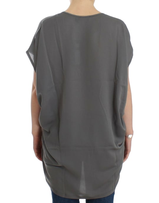 Costume National Grijs V-hals lange t-shirt - Image 3