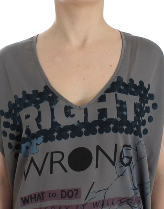 Costume National Grijs V-hals lange t-shirt - Image 5
