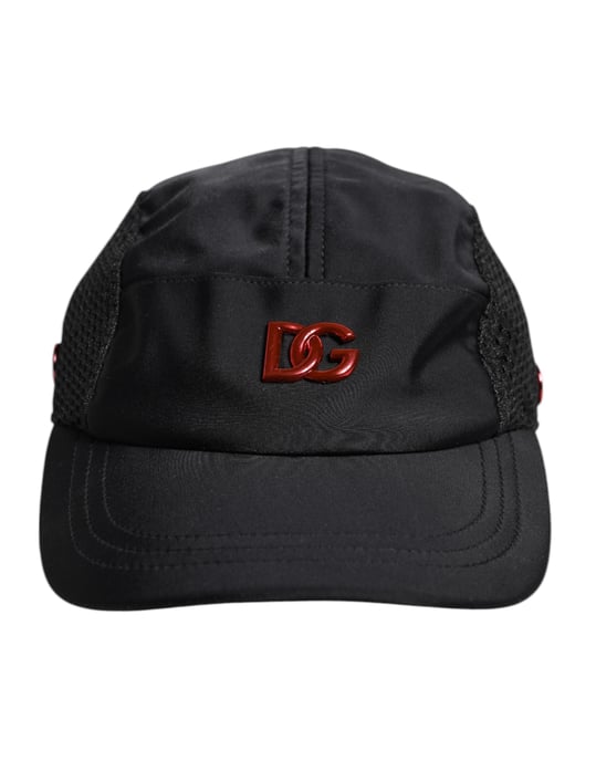 Dolce & Gabbana Zwarte Nylon DG Logo 6 Panelen Baseballpet - Image 1