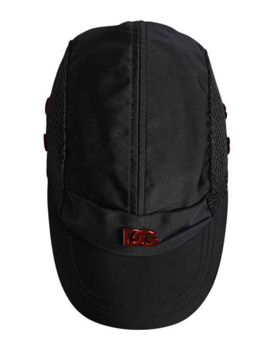 Dolce & Gabbana Zwarte Nylon DG Logo 6 Panelen Baseballpet - Image 6