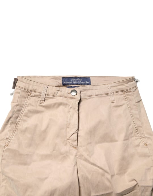 Jacob Cohen Beige Lyocell Skinny Hoge Taille Chino Casual Broek - Image 4