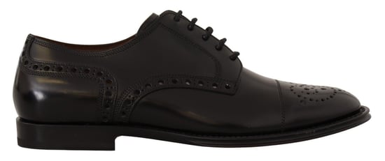 Dolce & Gabbana Zwarte Leren Wingtip Heren Formele Derby Schoenen - Image 1