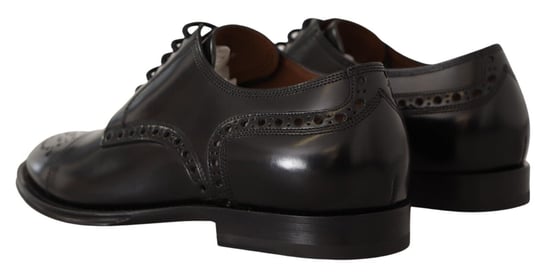 Dolce & Gabbana Zwarte Leren Wingtip Heren Formele Derby Schoenen - Image 4
