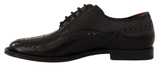 Dolce & Gabbana Zwarte Leren Wingtip Heren Formele Derby Schoenen - Image 5