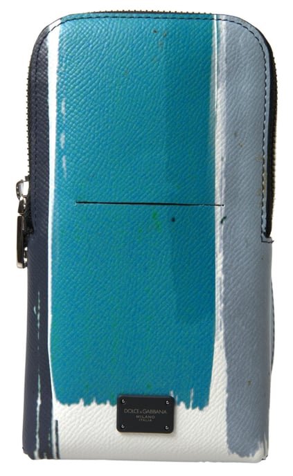 Dolce & Gabbana Blauwe Leren Crossbody Sling Telefoon Tas Unisex - Image 1