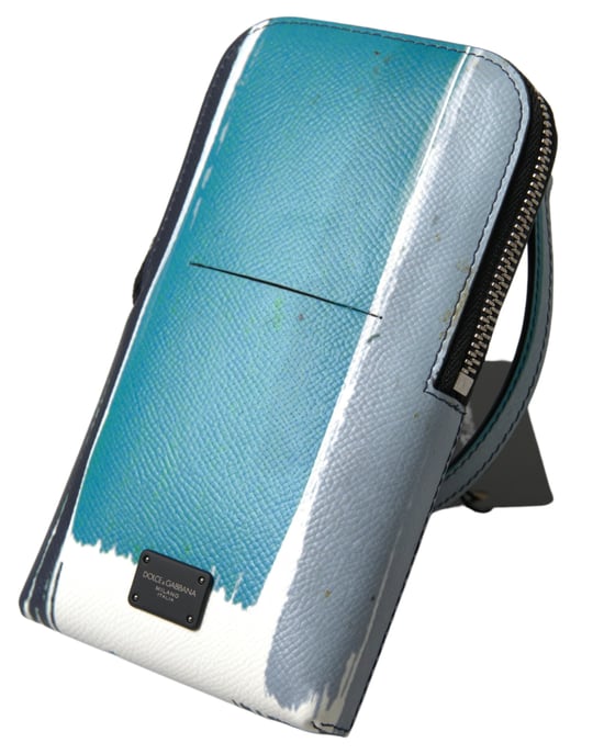 Dolce & Gabbana Blauwe Leren Crossbody Sling Telefoon Tas Unisex - Image 2