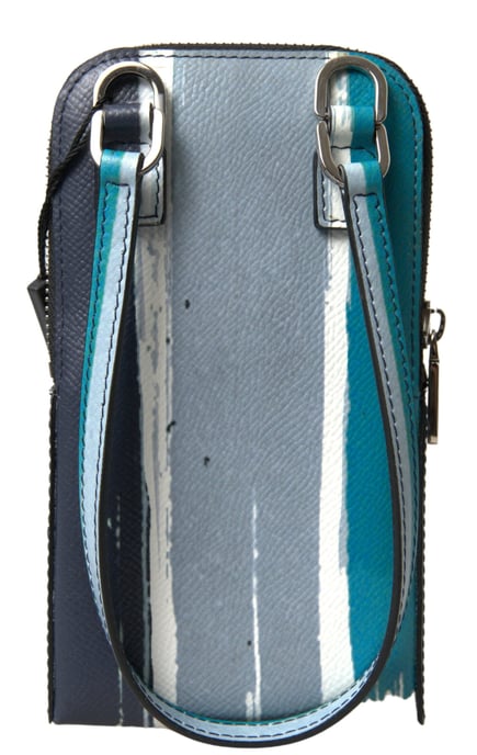 Dolce & Gabbana Blauwe Leren Crossbody Sling Telefoon Tas Unisex - Image 3