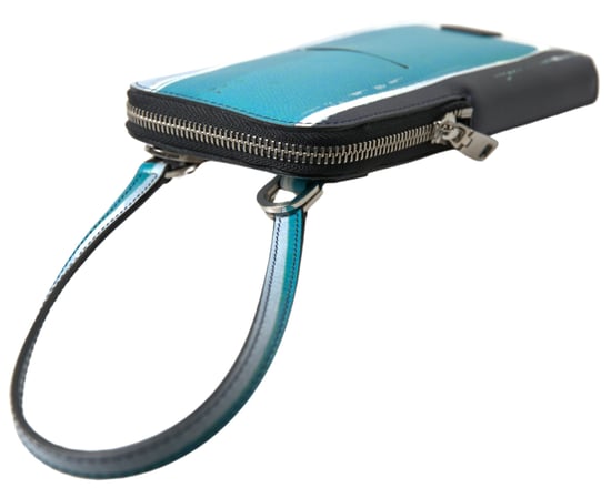 Dolce & Gabbana Blauwe Leren Crossbody Sling Telefoon Tas Unisex - Image 6