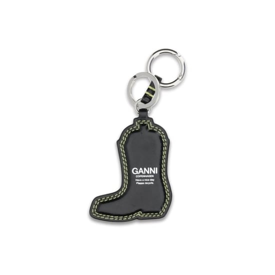 Ganni Zwarte Gerecycleerde Leren Sleutelhanger - Image 2