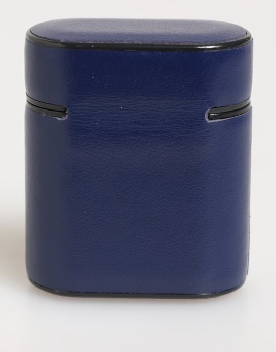 Dolce & Gabbana Blauwe Leren Logo Print Flip Houder Mannen Airpods Hoes - Image 4