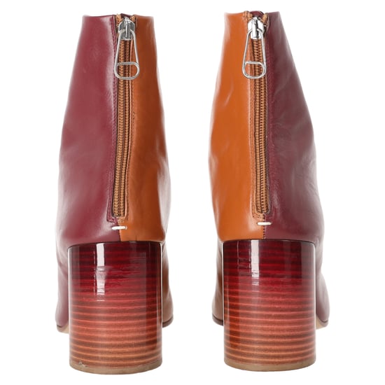 Maison Margiela Bicolor Enkellaarsjes in Rood Leer - Image 3