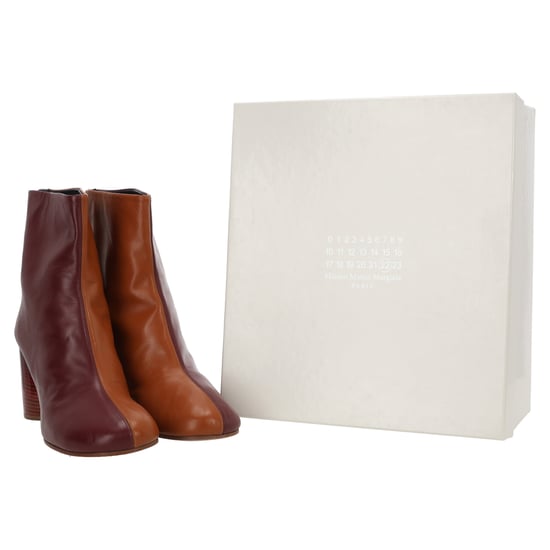 Maison Margiela Bicolor Enkellaarsjes in Rood Leer - Image 5