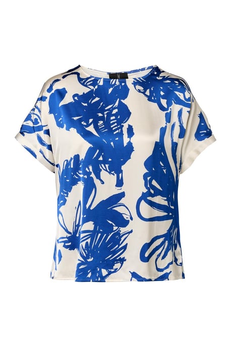 Martha Print Top Kobalt / Off White - Image 2