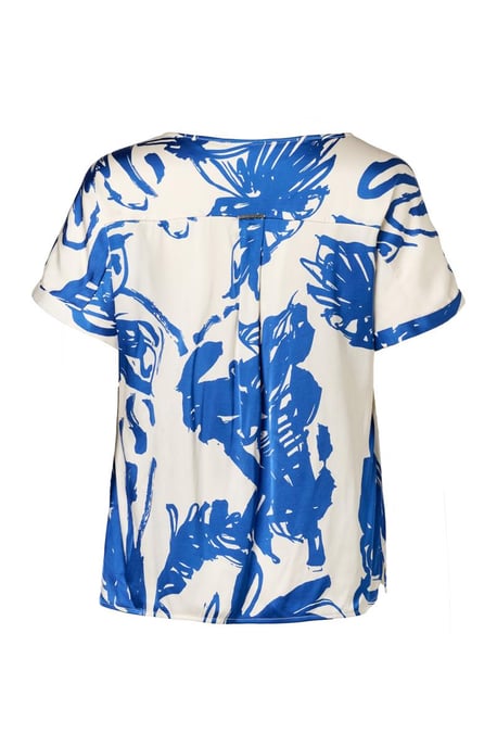 Martha Print Top Kobalt / Off White - Image 4