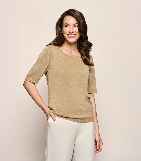 Audrey Lurex Top Zand - Image 6