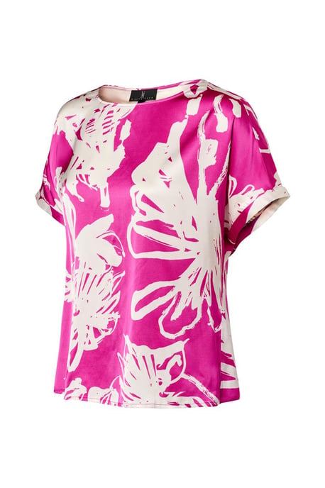 Martha Print Top Licht Berry / Offwhite - Image 3