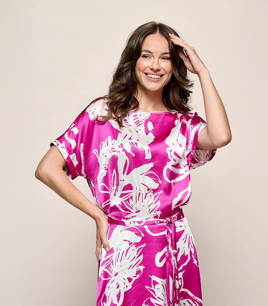 Martha Print Top Licht Berry / Offwhite - Image 6