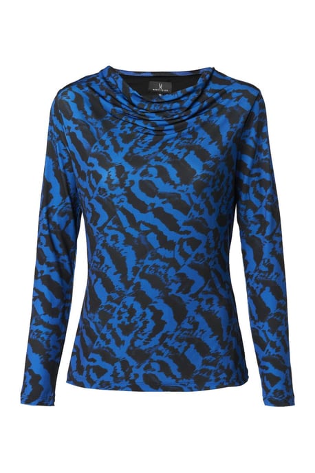 Caitlin Print Top Zwart / Kobalt - Image 2