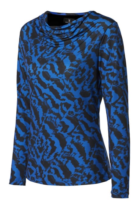 Caitlin Print Top Zwart / Kobalt - Image 3