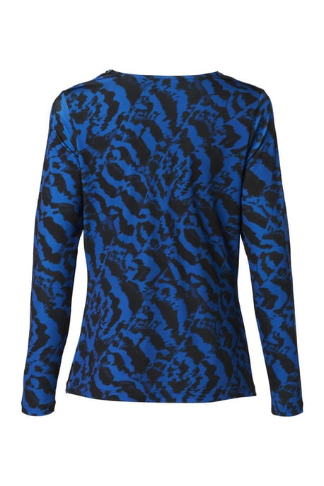 Caitlin Print Top Zwart / Kobalt - Image 4