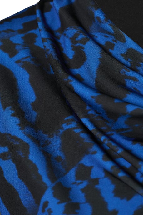Caitlin Print Top Zwart / Kobalt - Image 5