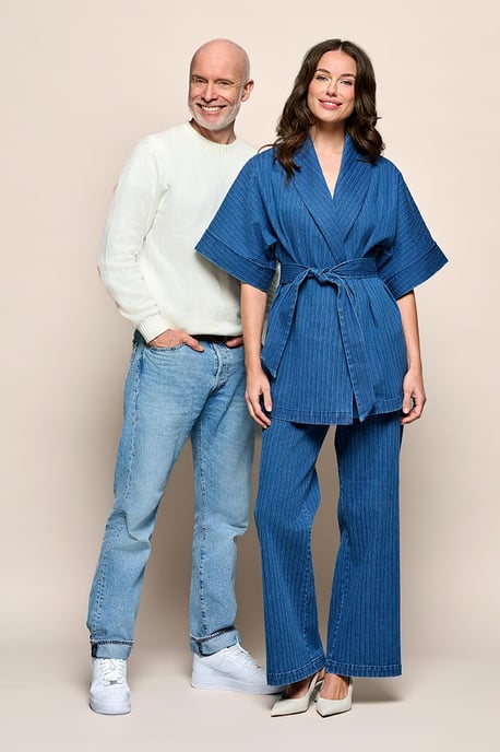 Roseline Kimono Blazer Denim - Image 2