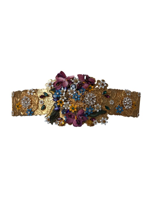 Dolce & Gabbana Multikleur Versierde Bloemige Kristallen Brede Tailleband - Image 2