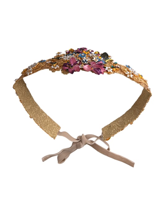 Dolce & Gabbana Multikleur Versierde Bloemige Kristallen Brede Tailleband - Image 5