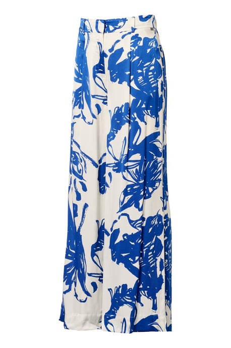 Benfield Print Broek Kobalt / Off White - Image 2