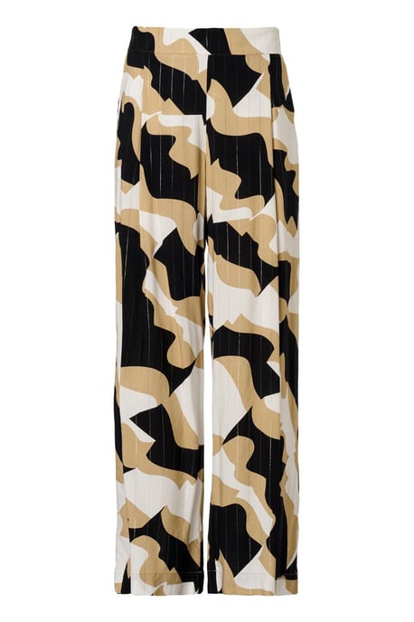Casey Print Broek Zwart / Camel - Image 2