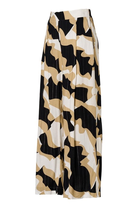 Casey Print Broek Zwart / Camel - Image 3