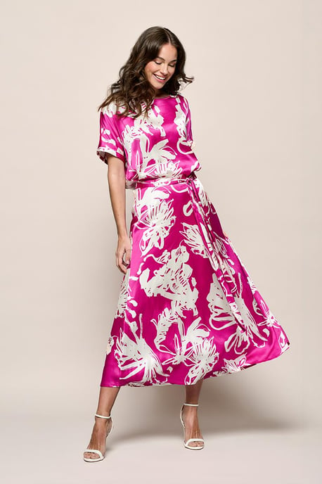 Hannah Print Rok Licht Berry / Offwhite - Image 1
