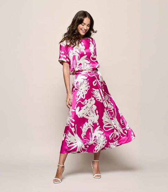 Hannah Print Rok Licht Berry / Offwhite - Image 6