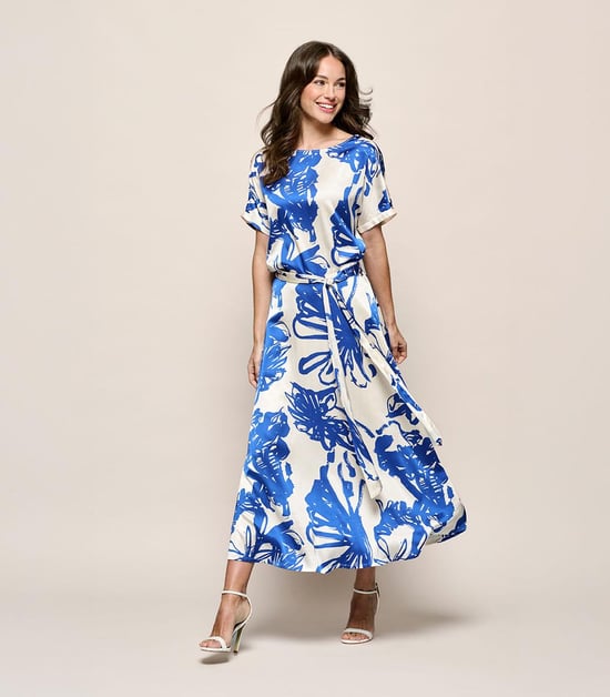 Hannah Print Rok Kobalt / Off White - Image 6