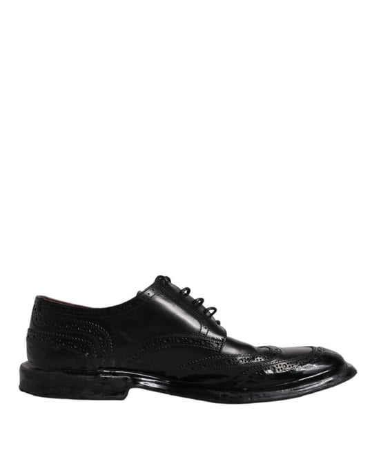 Dolce & Gabbana Zwarte Leren Derby Wingtip Formele Schoenen - Image 1