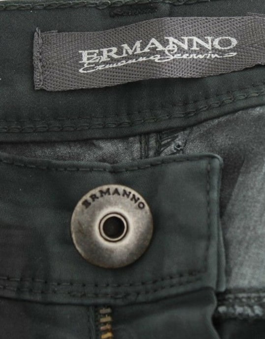 Ermanno Scervino Groene Slim Jeans Denim Broek Rechte Pasvorm Stretch - Image 6