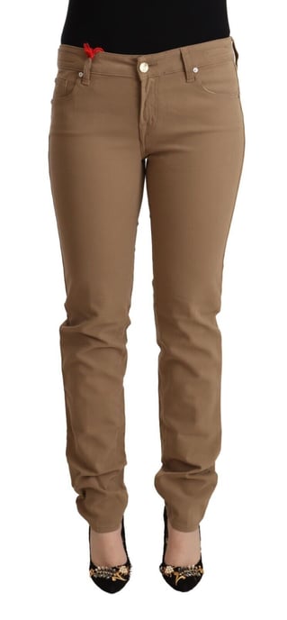 Jacob Cohen Bruine Katoenen Stretch Mid Waist Skinny Broek - Image 1