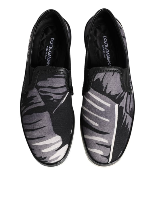 Dolce & Gabbana Zwarte Tropische Slip-On Sneakers Voor Heren - Image 3